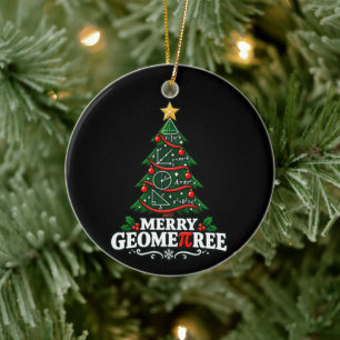 Wiskundeleraar Vrolijk Geometree Geometrie Kerstmi Keramisch Ornament