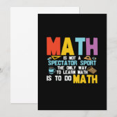 Wiskundeleraar Wiskunde Is Geen Toeschouwerssport Kaart (Voorkant / Achterkant)