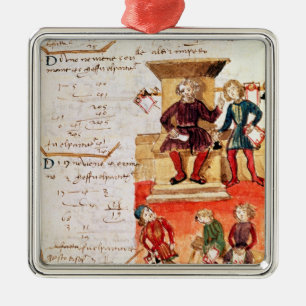 wiskundeles, van een wiskundige treatie metalen ornament