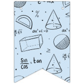 wiskundeles | Zwart en pastelblauw decor Vlaggetjes (Tweede vlag)