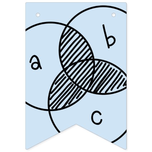 wiskundeles | Zwart en pastelblauw decor Vlaggetjes (Eerste vlag)