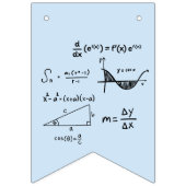 wiskundeles | Zwart en pastelblauw decor Vlaggetjes (Derde vlag)