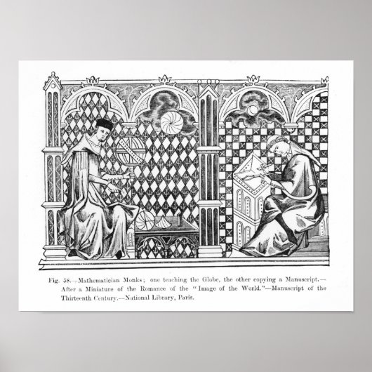 wiskundemonniken: een die het Wereldbol leert Poster (Voorkant)