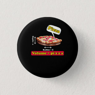 Wiskunden Nerd Pizza Lovers Wiskunde Leraar Volume Ronde Button 3,2 Cm