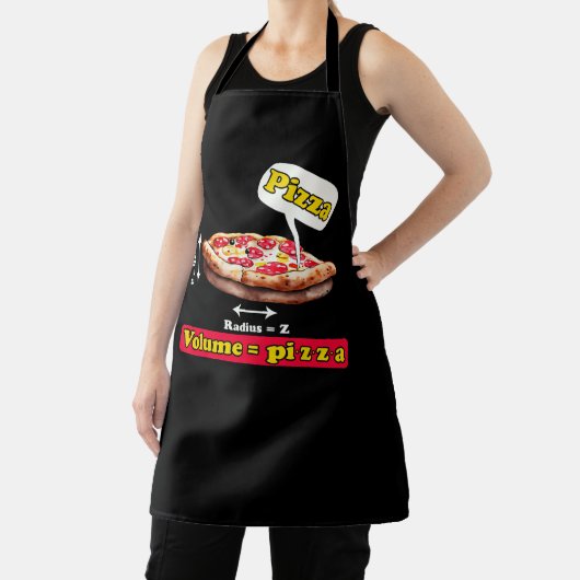 Wiskunden Nerd Pizza Lovers Wiskunde Leraar Volume Schort (Insitu)