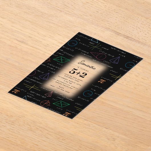 Wiskundevergelijkingen Wiskunde Formula's Verjaard Acryl Uitnodigingen (Laagn)