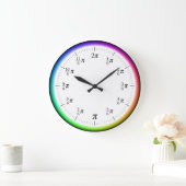 Wiskundige π-tijdwandklok met regenboogcirkel grote klok (Huis)