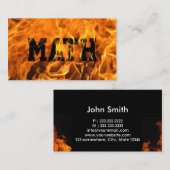 Wiskundige brandende Wiskunde Visitekaartje (Voorkant / Achterkant)