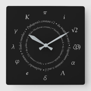 Wiskundige Constante-vierkante-wandklok Vierkante Klok
