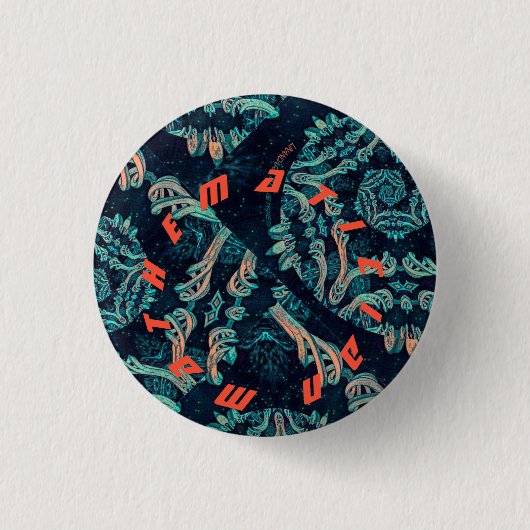 wiskundige. Donkere fractale elegantie Ronde Button 3,2 Cm (Voorkant)