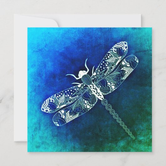 Wiskundige dragonfly Line Drager Tattoo Art Flat Kaart (Voorkant)