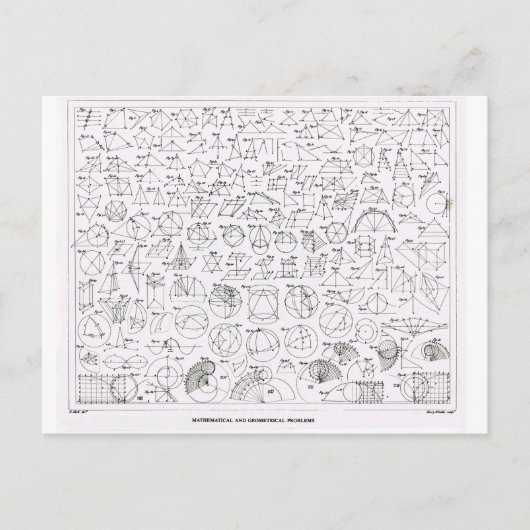 Wiskundige en geometrische problemen briefkaart (Voorkant)