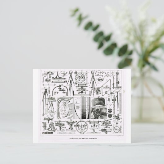 Wiskundige en meetinstrumenten briefkaart (Staand voorkant)