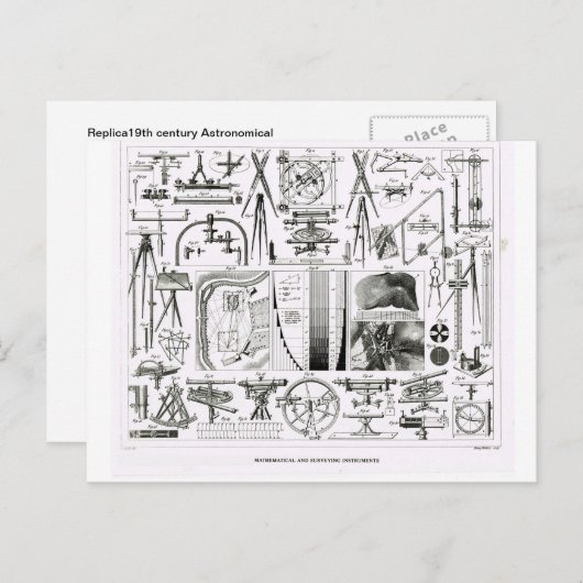 Wiskundige en meetinstrumenten briefkaart (Voorkant / Achterkant)