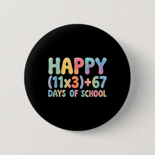 Wiskundige formule 100 dagen school grappig 67 mem ronde button 5,7 cm