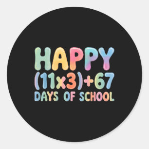 Wiskundige formule 100 dagen school grappig 67 mem ronde sticker