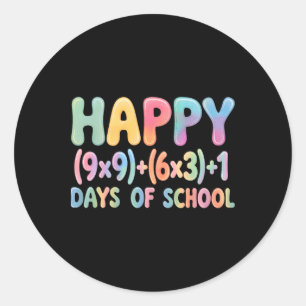Wiskundige formule 100 dagen school grappige verge ronde sticker
