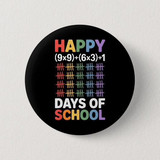 Wiskundige formule 100 dagen school grappige wisku ronde button 5,7 cm (Voorkant)
