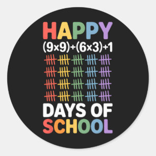 Wiskundige formule 100 dagen school grappige wisku ronde sticker