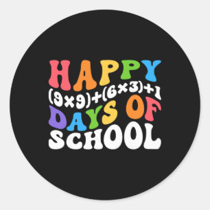 Wiskundige formule 100 dagen school grappige wisku ronde sticker