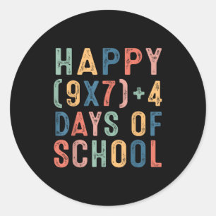 Wiskundige formule 67 dagen school grappige wiskun ronde sticker
