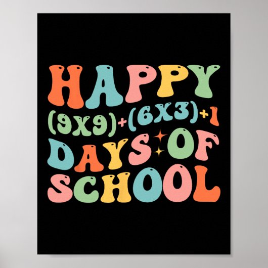 Wiskundige formule Gelukkig 100 dagen school Grapp Poster (Voorkant)