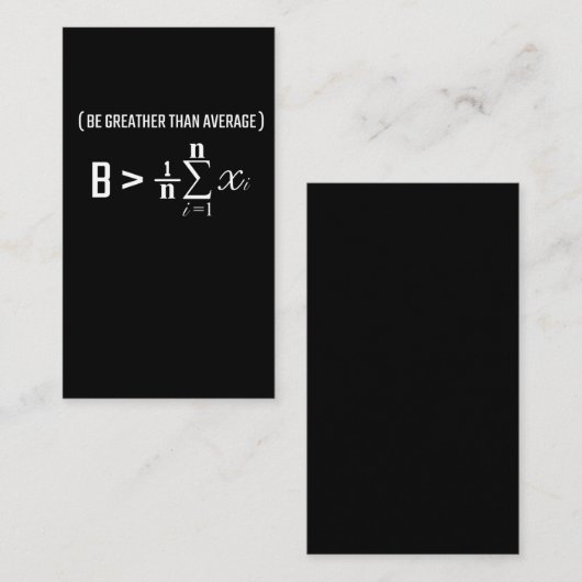 Wiskundige formule meer gemiddelde Humor wetenscha Visitekaartje (Voorkant / Achterkant)
