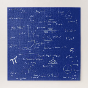 Wiskundige Formules Vergelijkingen Blauw en Wit Legpuzzel