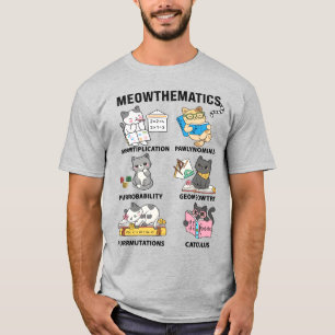 Wiskundige kattengrappen voor wiskundeliefhebbers t-shirt