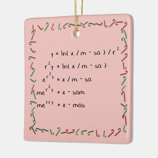 wiskundige kerstwens keramisch ornament (Links)