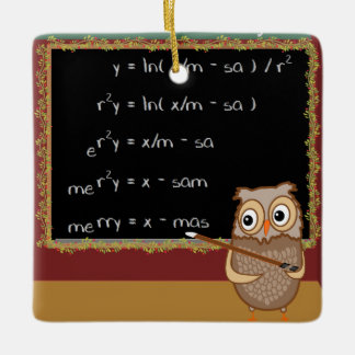 wiskundige kerstwens keramisch ornament