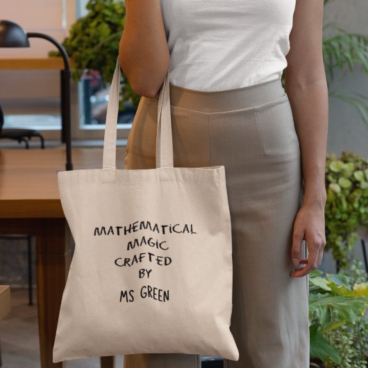 Wiskundige magie gepersonaliseerde Wiskunde leraar Tote Bag