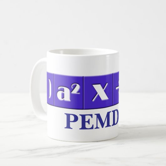 Wiskundige mok PEMDAS (Voorkant links)