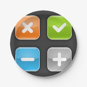 wiskundige pictogrammen papieren bordje