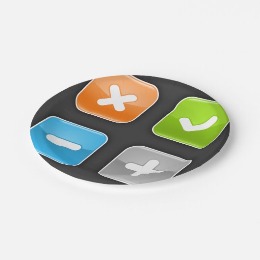 wiskundige pictogrammen papieren bordje (Gekanteld)