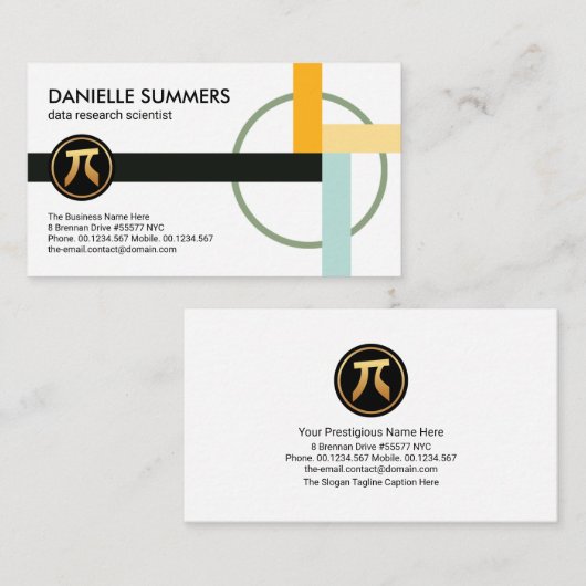 Wiskundige Tangent Shapes Engineering Visitekaartje (Voorkant / Achterkant)