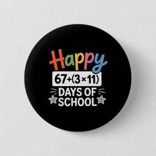 Wiskundige vergelijking 100e dag leraar Gelukkig 1 Ronde Button 5,7 Cm