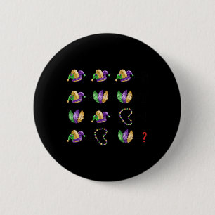 Wiskundige vergelijking Mardi Gras kralen maskers  Ronde Button 5,7 Cm