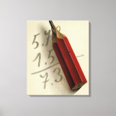 Wiskundige vergelijking met rode potlood, vintage canvas afdruk (Voorkant)