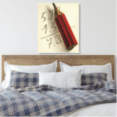 Wiskundige vergelijking met rode potlood, vintage canvas afdruk (Insitu (Slaapkamer))