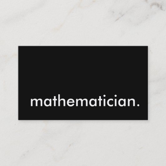 wiskundige. visitekaartje (Voorkant)