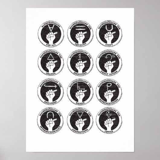 Wiskundigen voor allen, gelijkheid, eenheid... Pos Poster (Voorkant)