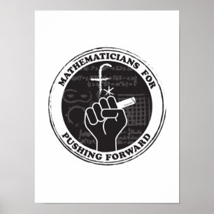 Wiskundigen voor het naar voren duwen van Poster