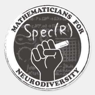 Wiskundigen voor neurodiversiteitsstickers ronde sticker