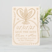 Wispelturige Boho Lijst Elegant SAVE THE DATE AAN (Staand voorkant)