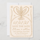 Wispelturige Boho Lijst Elegant SAVE THE DATE AAN (Voorkant)