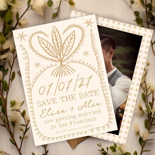 Wispelturige Boho Lijstje SAVE THE DATE AANGEPASTE