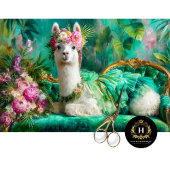 Wispelturige Lama in Groene Tutu Decoupage Tissuepapier