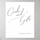Wispelturige Minimalistische Script Kaarten en Cad Poster (Voorkant)