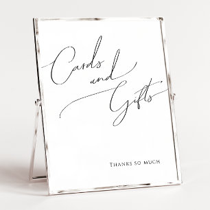 Wispelturige Minimalistische Script Kaarten en Cad Poster